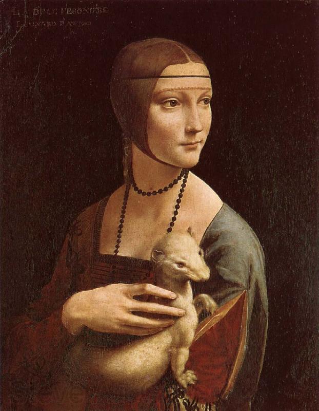 LEONARDO da Vinci Lady with Ermine Spain oil painting art